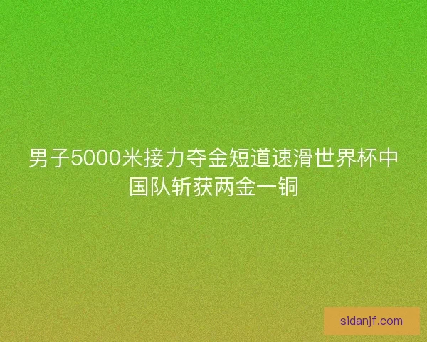 男子5000米接力夺金短道速滑世界杯中国队斩获两金一铜